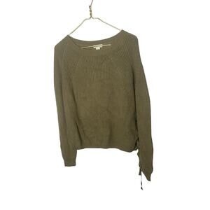 Sundance womens sweater taupe with side tie‎ ribbons size small